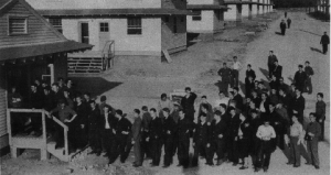 Picture 28 Lining up at the mess hall