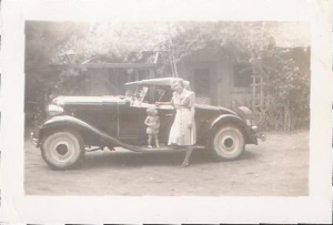 Milly and Susan with Lorne's car