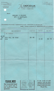 Sales receipt from The Emporium, St. Paul, MN