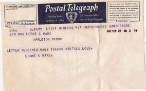 Telegram from Lorne