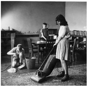 House cleaning, 1940s House cleaning, 1940s