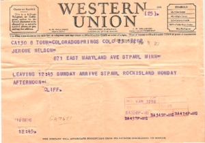 Telegram from Cliff