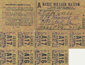 Gas Stamps, WWII Gas Stamps, WWII