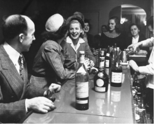 Drinking at the bar, 1940s