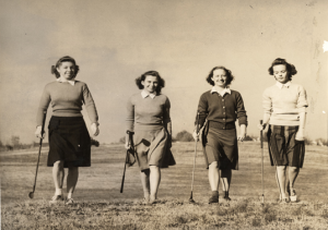 Women playing golf, 1943