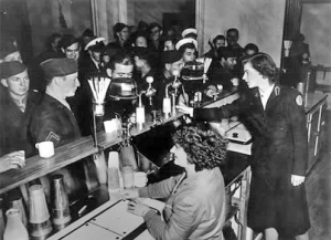 American Servicemen Ordering Sundaes In Wellington