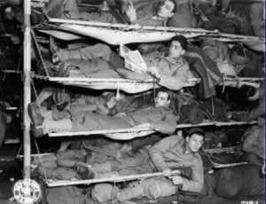 8th Division soliders crammed in ship 8th Division soliders crammed in ship