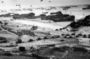 Allied Troops Unload Equipment And Supplies On Omaha Beach