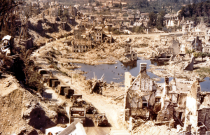 US Convoy Crosses Through Ruins Of Saint-Lo