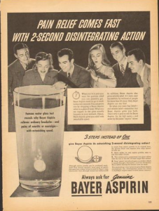 Bayer Aspirin Ad, 1945