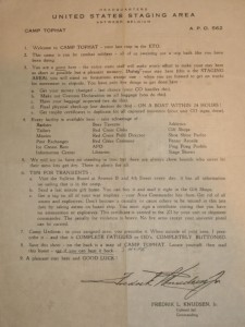 Pamphlet Given To GIs Upon Arrival