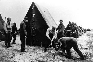 German POWs Erect Tents At Camp Tophat German POWs Erect Tents At Camp Tophat